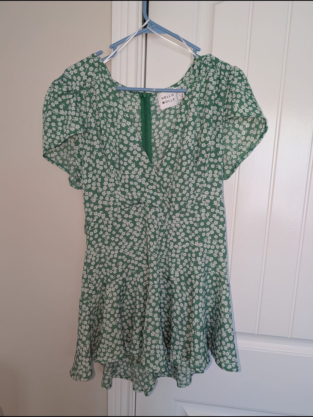 Hello Molly Green Ditsy Floral Mini Romper